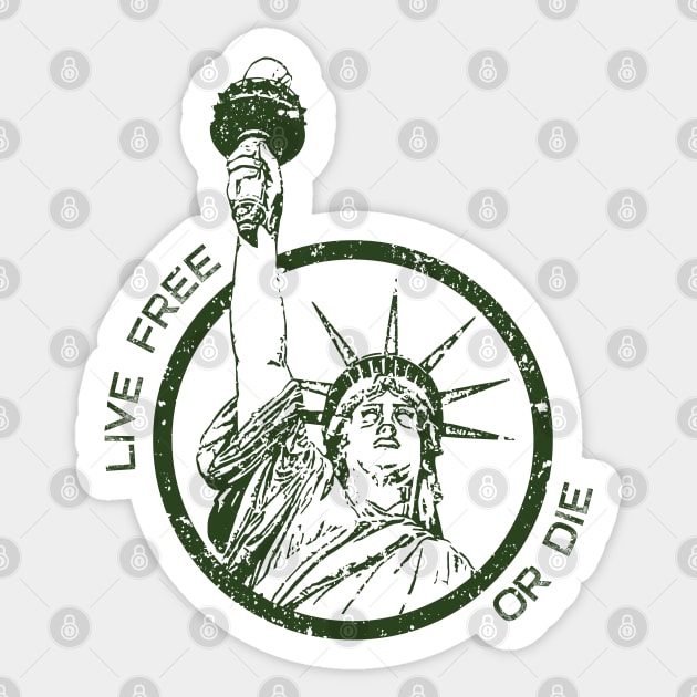 Live Free of Die Statue of Liberty Sticker by kellyoconnell